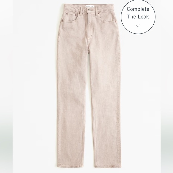 ABERCROMBIE & FITCH OAT / CREAM THE 90’S STRAIGHT ULTRA HIGH RISE JEANS SIZE 25 - Picture 4 of 13